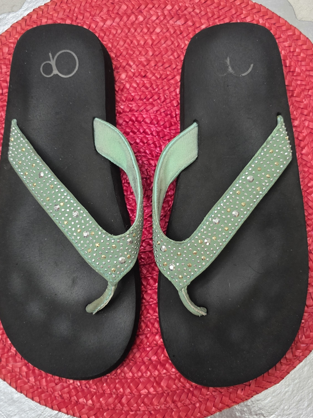 OP Embellished Mint Green Women's Flip Flops